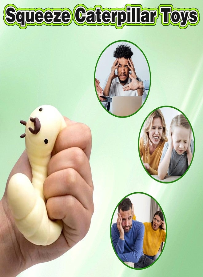 EVDERS 1Pcs Stretchy Caterpillar Squishy Sensory Caterpillar Fidget Toy Squeeze Toys for Kids Fidget Slug Toy Stress Ball Stress Relief Party Favors Classroom Prizes - Image 2